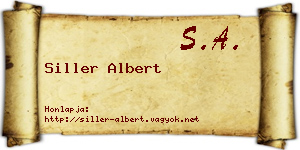 Siller Albert névjegykártya